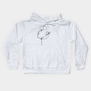 Man face from side Kids Hoodie